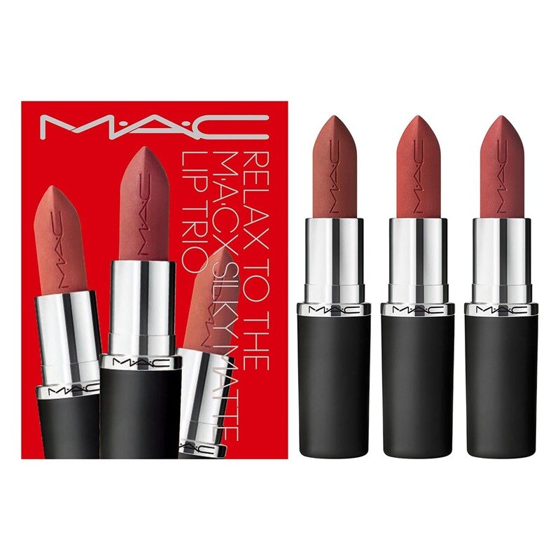 MAC Relax to The M·A·Cx Silky Matte Lip trio-683CAFÉ MOCHA、669
