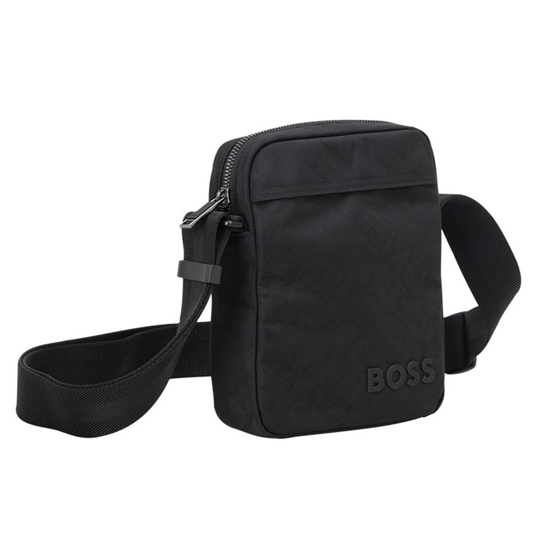 BOSS Catch Structured fabric with diamond texture Crossbody bag