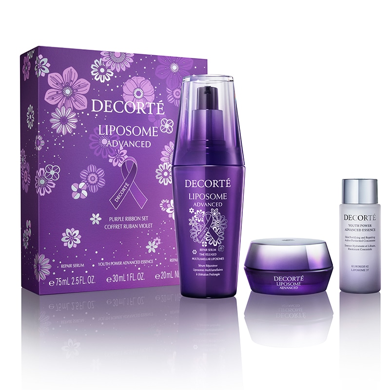 DECORTÉ LIPOSOME PURPLE RIBBON SET DECORTÉ Liposome Advanced Repair Serum Purple Ribbon Set｜EVA SKY SHOP