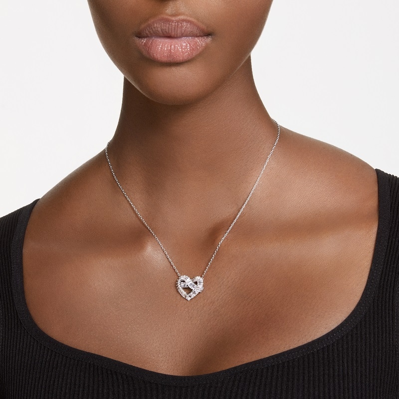SWAROVSKI Matrix Heart White Rhodium Plated Mixed Cuts