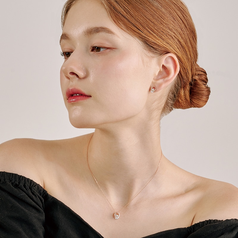 HAESOO.L Silver Cubic Set (Rose gold)｜EVA SKY SHOP