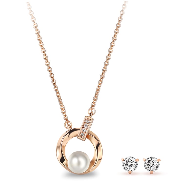 Pica LéLa Purity 18K Rose Gold Plated Pendant with Pearl and