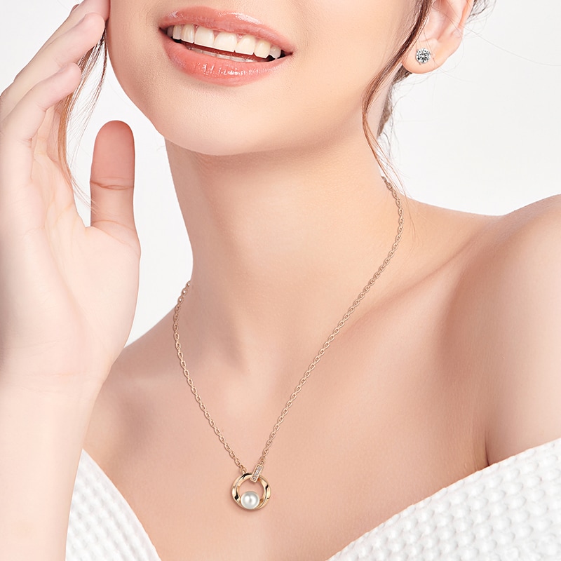 アクセサリー lalala888 Pica LéLa Purity 18K Rose Gold Plated Pendant with Pearl and