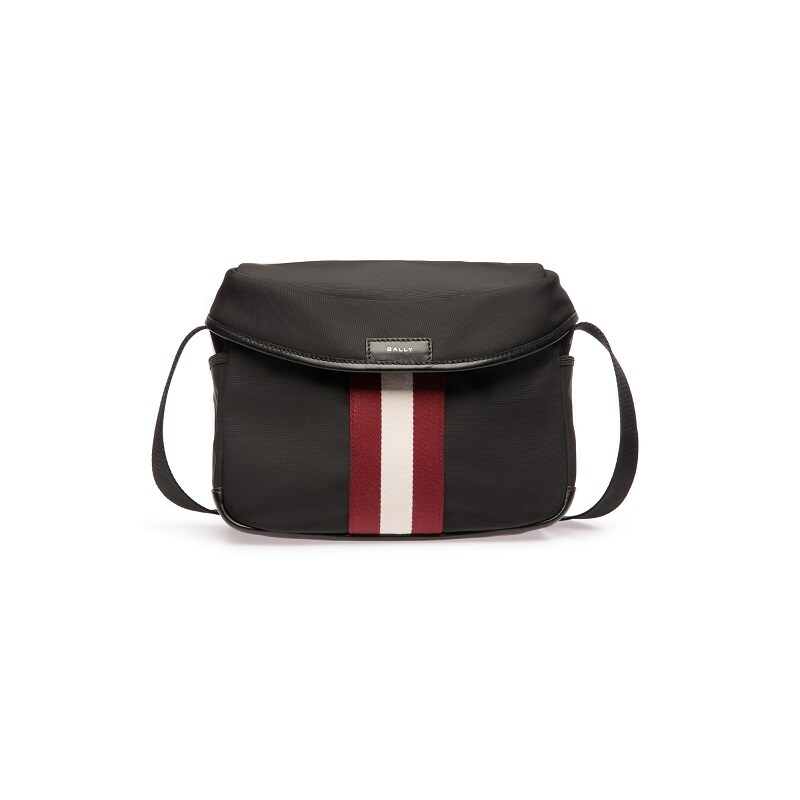 BALLY Code Nylon Crossbody Bag - Black｜EVA SKY SHOP
