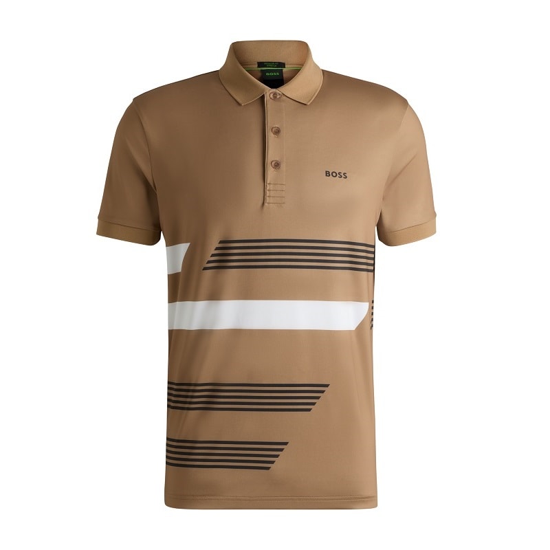 Jersey Top With Print Stripe Brown