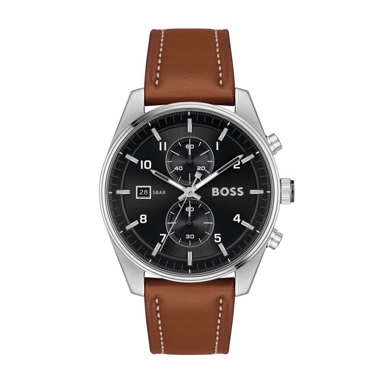BOSS SKYTRAVELLER Leather Watch｜EVA SKY SHOP