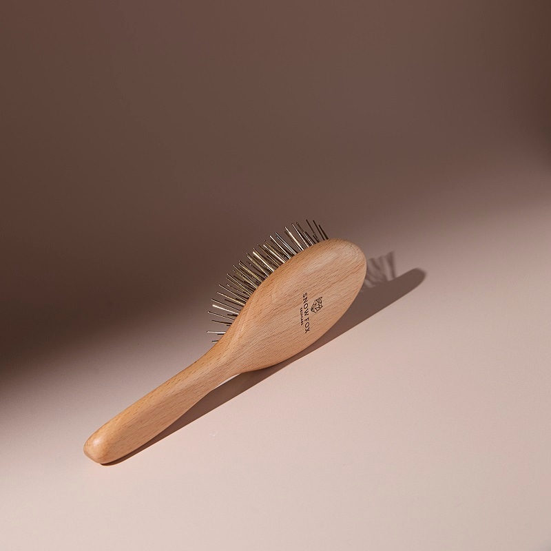 SNOW FOX Gua Sha Hair & Scalp Brush: Premium Wooden Edition