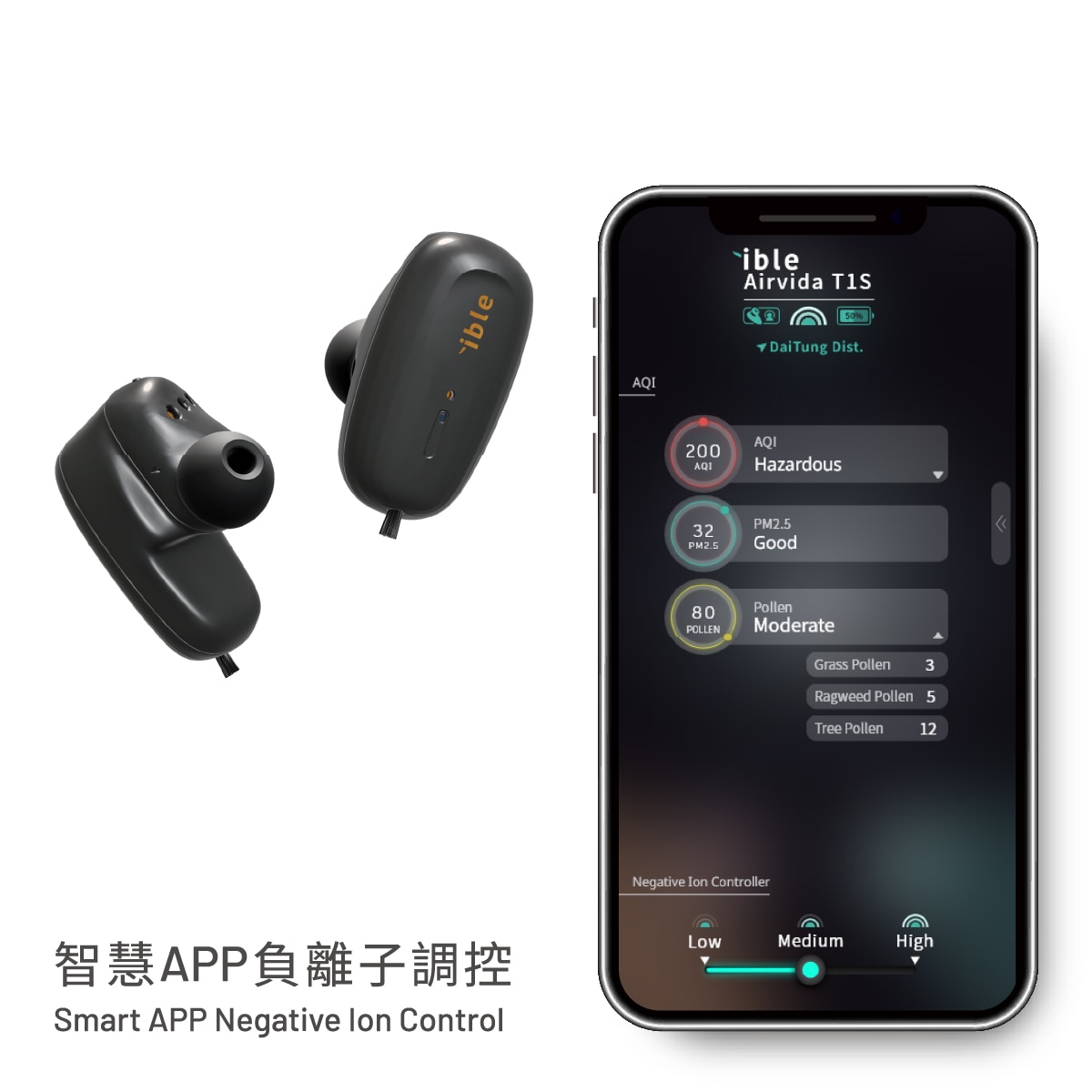 IBLE AIRVIDA M1 Wearable Air Purifier Airline Exclusive Edition