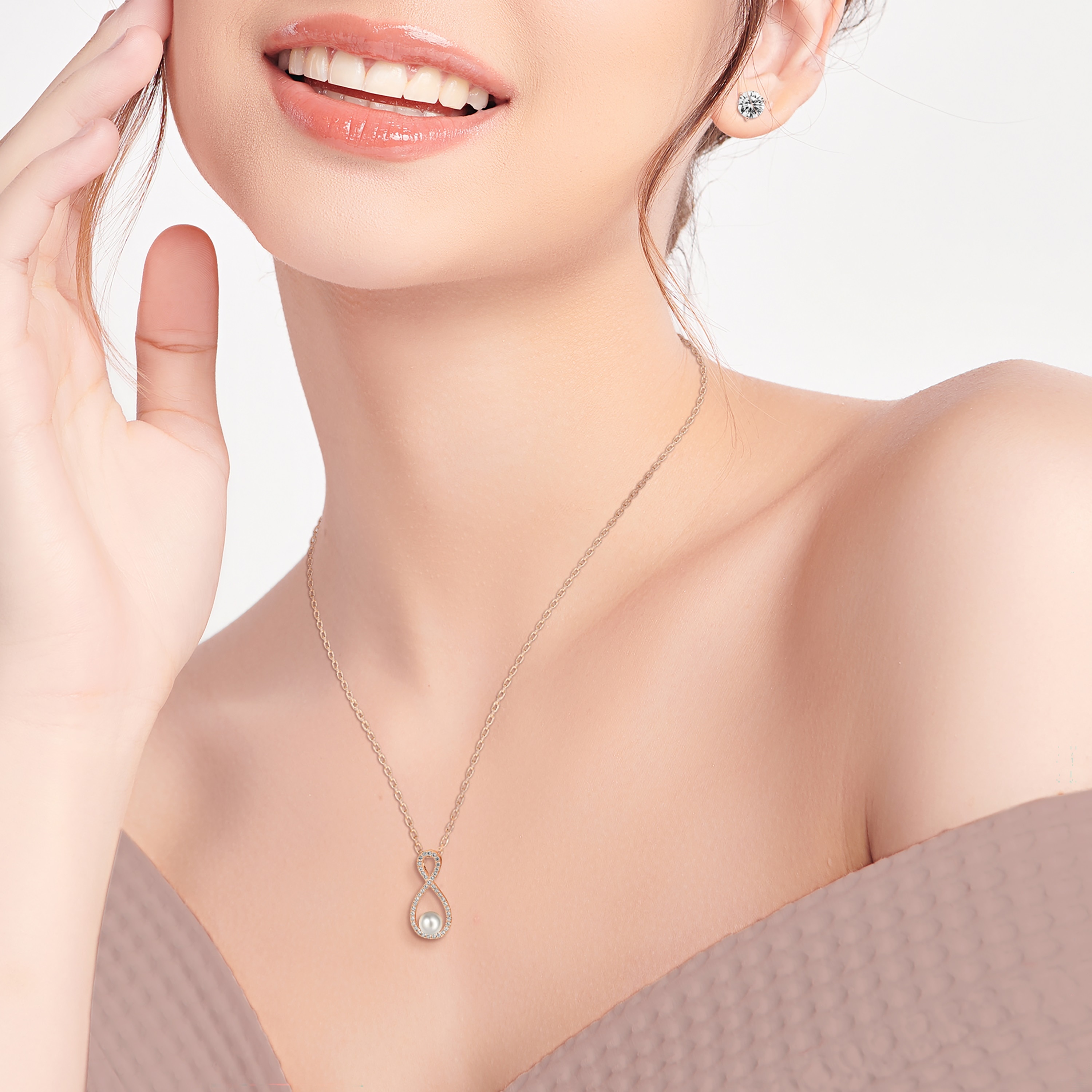 Pica LéLa Purity 18K Rose Gold Plated Pendant with Pearl and